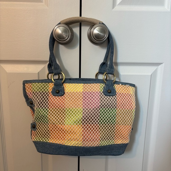 Vintage Tommy Hilfiger Multicolor Rainbow Fishnet Tote Shoulder Bag Purse PRIDE - Picture 8 of 11